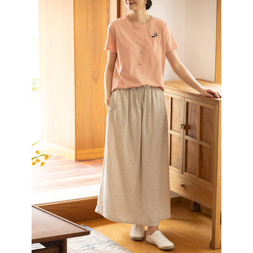 牧衣游原创进口亚麻半身裙夏轻薄清凉质朴休闲宽松A字半裙 山似玉 商品图2
