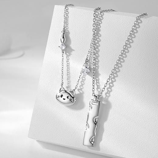 卡蒂罗/KADER 🐱猫咪日记情侣项链 萌趣猫与鱼甜美可爱原创设计可调节锁骨链  简约时尚甜蜜饰爱吊坠 商品图5
