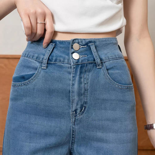 轩齐双扣天丝直筒牛仔裤，自带凉感透气不闷热，显高显腿长（下单3-5天内发货） 商品图5