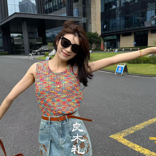 【预售7天】良木礼针织镂空背心（8562） 商品图6