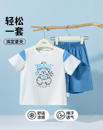贝贝怡男童夏季短袖套装ZB2ET049 商品图0