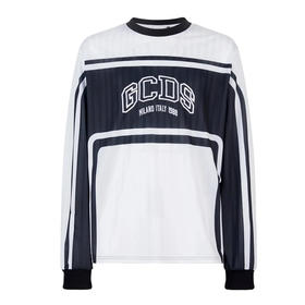 GCDS 男士字母徽标印花棉质圆领长袖T恤 黑色 B1CU2203JH3 99