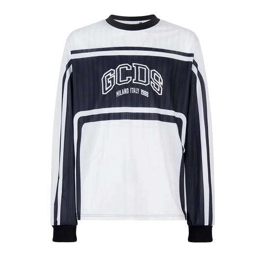 GCDS 男士字母徽标印花棉质圆领长袖T恤 黑色 B1CU2203JH3 99 商品图0