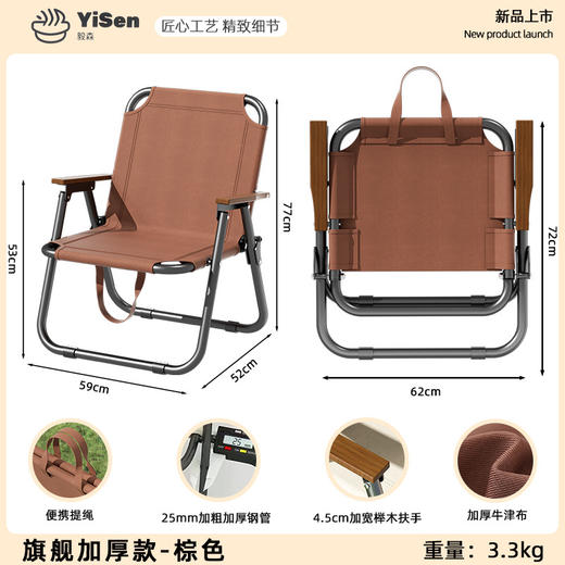 【户外折叠桌椅】折叠椅露营便携椅子 野餐沙滩超轻米特钓鱼沙滩椅  商品图9