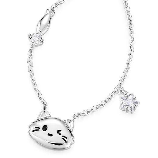 卡蒂罗/KADER 🐱猫咪日记情侣项链 萌趣猫与鱼甜美可爱原创设计可调节锁骨链  简约时尚甜蜜饰爱吊坠 商品图4