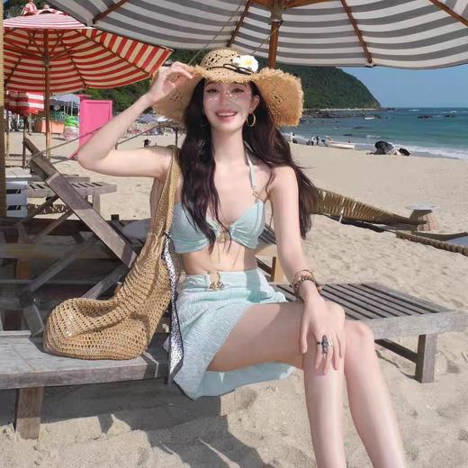 【YW】无忧购薄荷绿泳衣分体比基尼度假风海边三件套2532（截单后3-5天发货) 商品图3