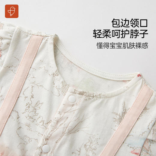 【短袖对襟哈衣】卓儿婴儿纯棉短袖哈衣新生宝宝夏装无骨连体衣 商品图3