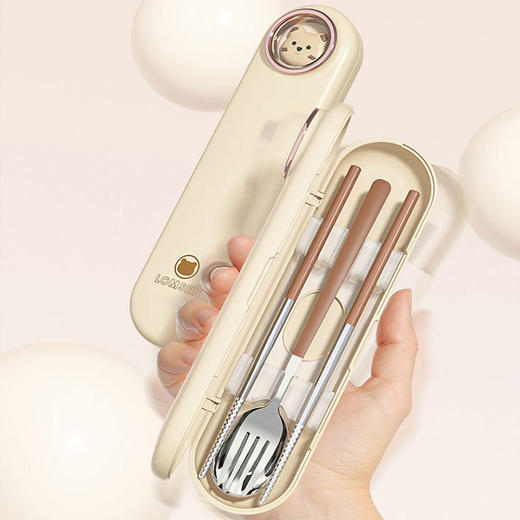 【跨境出口德国便携餐具】304不锈钢便携餐具学生餐具ins风高颜值勺子筷子叉子套装露营餐具 商品图3