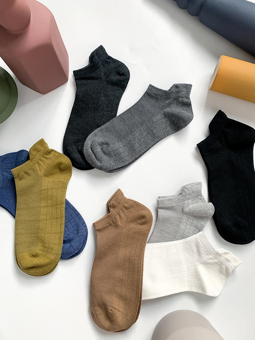 任选5双36.8元 足装秀春夏男小耳朵船袜护跟网眼竹棉透气薄款棉袜 商品图1