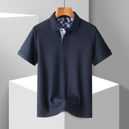 【防晒凉感醋酸亚麻桑蚕丝】罗蒙男士Polo衫休闲通勤t恤男夏季短袖舒适百搭polo衫男 商品图3