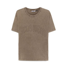 GCDS 男士字母徽标压花棉质圆领短袖T恤 深棕色 B1CM2320JH7 39