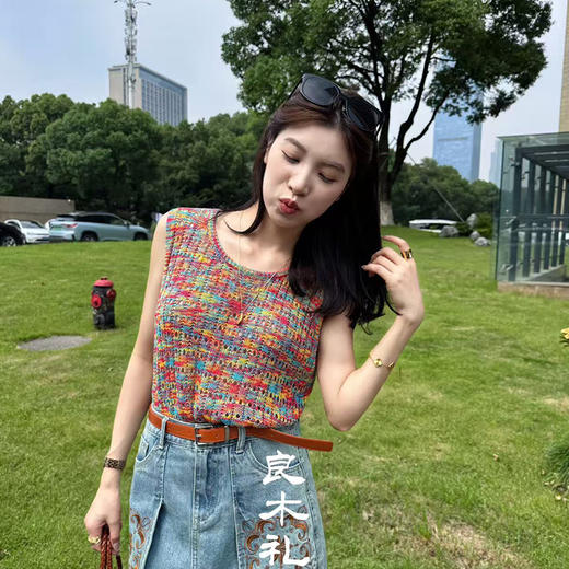 【预售7天】良木礼针织镂空背心（8562） 商品图2