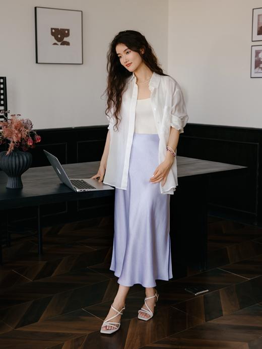 经典男友风衬衫 鲜果冰沙版 oversize天丝苎麻衬衫FCF2SHT039 商品图12