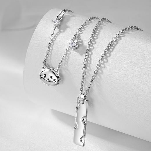 卡蒂罗/KADER 🐱猫咪日记情侣项链 萌趣猫与鱼甜美可爱原创设计可调节锁骨链  简约时尚甜蜜饰爱吊坠 商品图6
