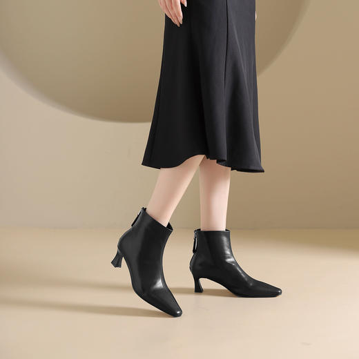 westory2024年秋冬新款优雅风中细高跟百搭短靴切尔西S24DS84591 商品图6