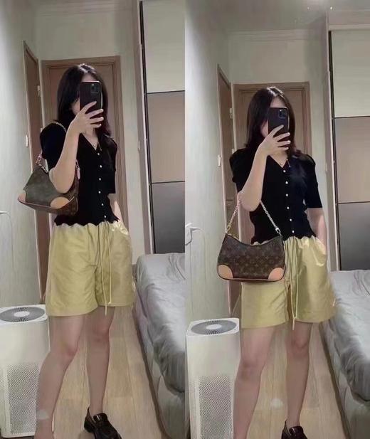 D061827春夏百搭新品老花满印牛角包斜挎单肩包 商品图12