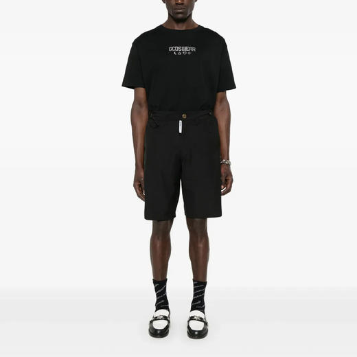 GCDS 男士字母徽标标签混纺棉质休闲短裤 黑色 B1CM3106TM2 99 商品图3