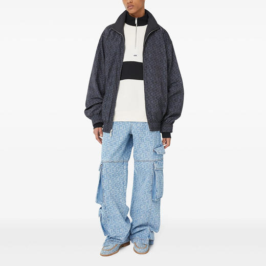 GCDS 男士字母徽标印花双面轻便夹克 黑色 A2OM0201TB2 99 商品图3