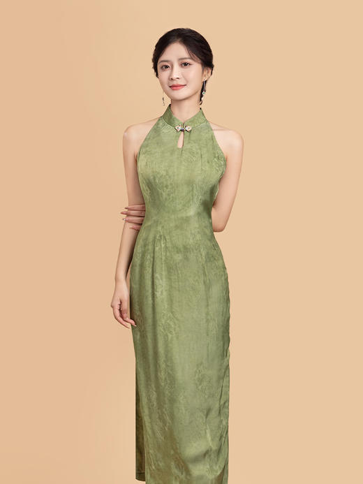 荷言GL 秦时月 新中式挂脖淑女旗袍搭配寿桃一字盘扣 商品图1