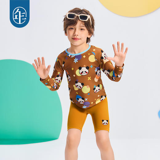 【年衣】童装分体泳衣25夏新款卡通男女童泳装长袖裤子盼达多多泳装 商品图3