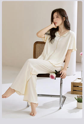 限时9折【莫代尔睡衣套装】A类 新疆棉+莫代尔 天然透气 纤维紧密 无化学加工合成HW3071B-CC