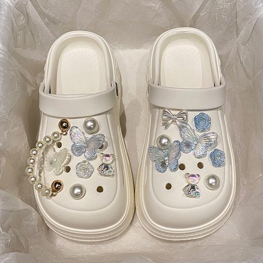 【敲可爱】沙滩网红防滑一脚蹬户外凉拖鞋厚底EVA时尚洞洞鞋女夏季蝴蝶。ry 商品图3