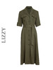 LIZZY 时尚气质西装领通勤休闲工装风短袖亚麻连衣裙8023 商品缩略图5