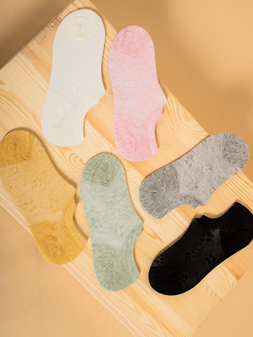 任选5双36.8元 足装秀女船袜夏季轻薄棉袜绢丝吸汗透气女士短袜 商品图1