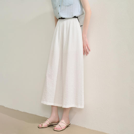 夏日清爽海盐风套装女夏季衬衫搭阔腿裤两件套配饰带H0051075 商品图3