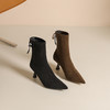 westory2024秋冬新款法式简约瘦瘦靴尖头绒面细高跟短靴女S24DS84361 商品缩略图0