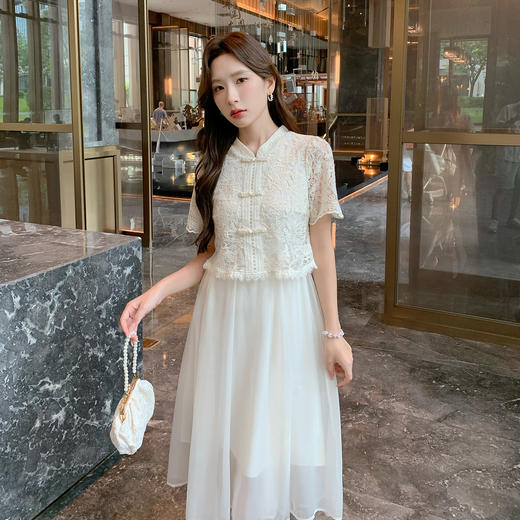 奢姿大码女装2025夏季新中式国风假两件改良连衣裙胖妹妹时尚裙子9952853313 商品图4