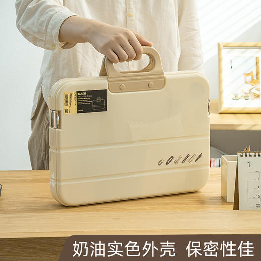 YOOE新升级【多用收纳神器🔥】奶油风手提文件袋，试卷资料轻松归类！A4大容量，风琴设计超能装✨办公学习必备！ 商品图2