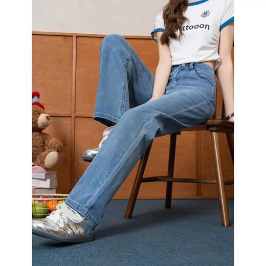 轩齐双扣天丝直筒牛仔裤，自带凉感透气不闷热，显高显腿长（下单3-5天内发货） 商品图7