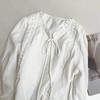 Michael Klein 浪漫春夏法式系带水溶棉花边领白衬衫别致温柔风衬衣2196（下单3-7天发货） 商品缩略图1