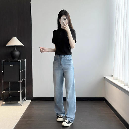 会呼吸的天丝软牛仔！巨薄巨软糯！莱赛尔直筒空气水洗牛仔裤夏25 商品图4