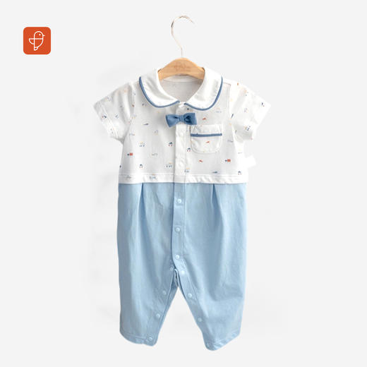 【短袖对襟哈衣】卓儿婴儿纯棉短袖哈衣新生宝宝夏装无骨连体衣 商品图6