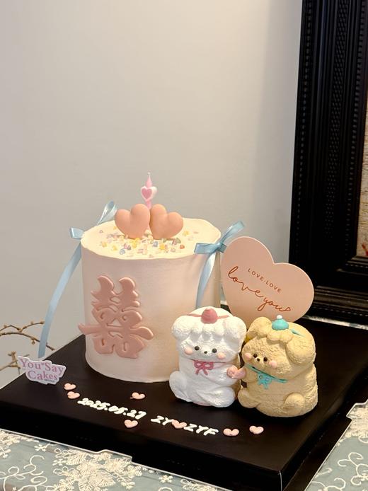 订婚蛋糕（提前6小时预定/含有翻糖/蛋白糖成分） 商品图0