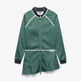 GCDS 女士字母徽标标签细条纹全拉链迷你连衣裙 绿色 B1CW1012JH4 85