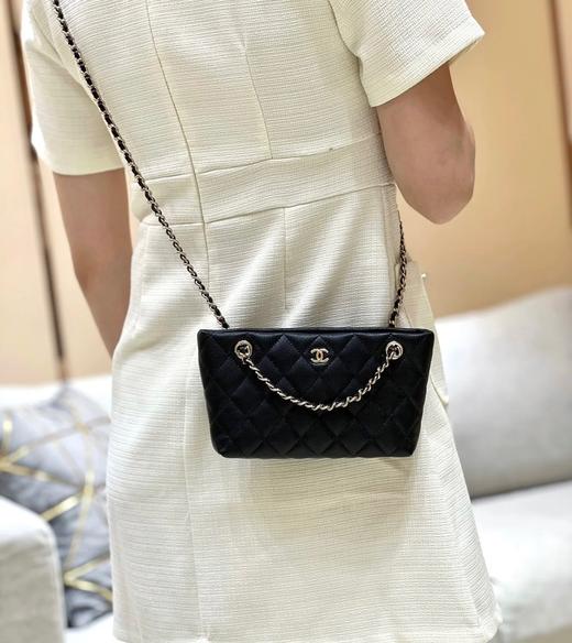 D061830黑金新款的牛皮荔枝小包单肩腋下斜挎包 商品图1