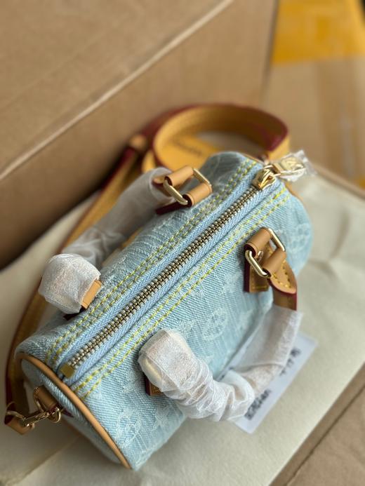 D061822丹宁浅色牛仔包可调节肩带单肩包手提包 商品图9