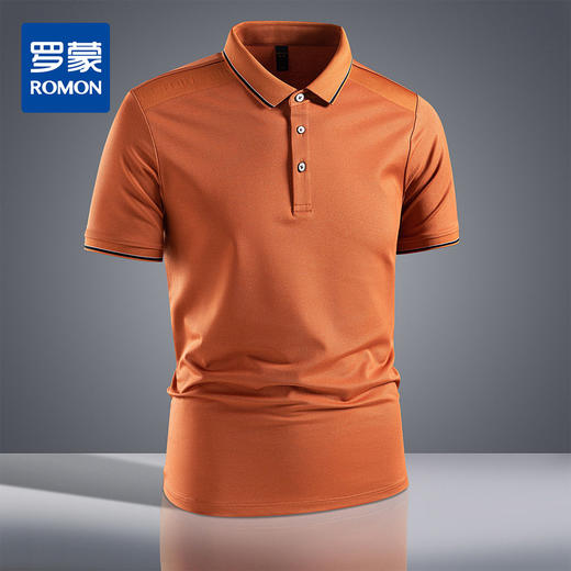 【7A抗菌凉感醋酸亚麻桑蚕丝】罗蒙男士夏季防紫外线polo衫男休闲百搭短袖t恤男 商品图0