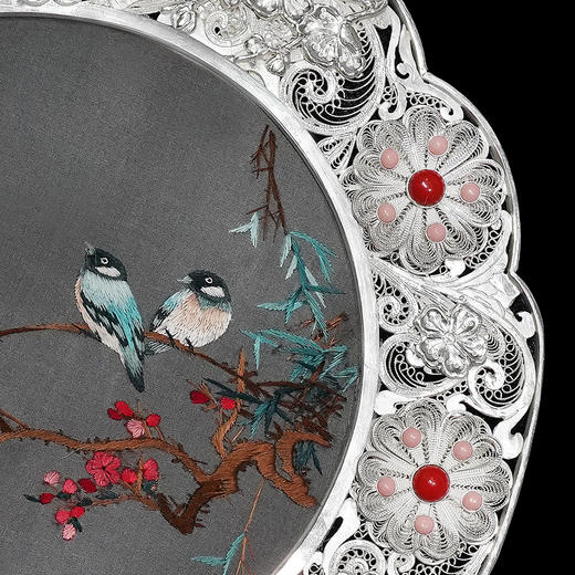 子佩集S999银手工银花丝【喜上眉梢银花丝团扇】大师工坊原创设计【XSMSTS】2506 商品图3