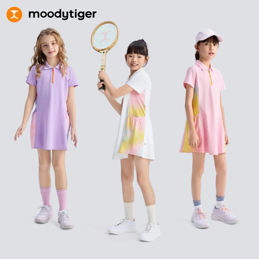 【DR暑假】moodytiger女童25夏新短袖Polo连衣裙吸湿排汗运动裙52211901 商品图4