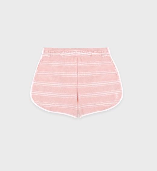 Sporty & Rich - Src Terry Short - Pink Dolphin Striped - 女装 - 短裤 - 粉色条纹 商品图0