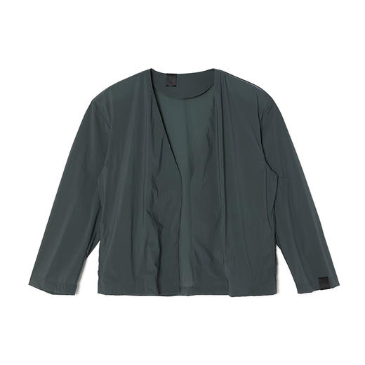 N.HOOLYWOOD COLLARLESS BLOUSON宽松廓形弹力塔夫绸无领开襟夹克 商品图0