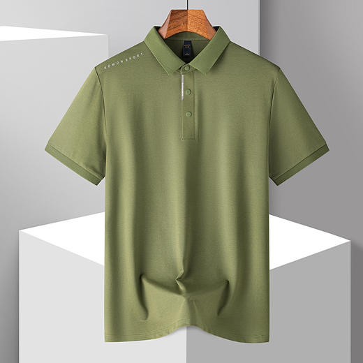 【7A抗菌凉感防晒服】罗蒙男士Polo衫夏季亚麻醋酸桑蚕丝休闲商务短袖t恤男士polo衫男 商品图2