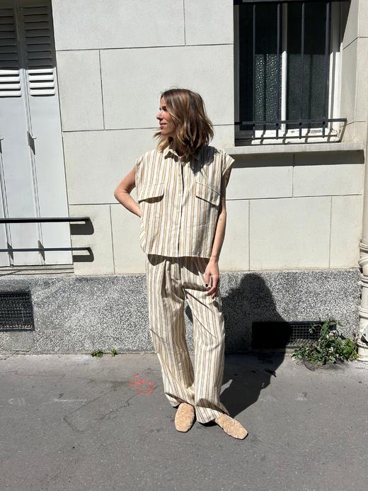 Ginette Garde GABRIEL阔腿裤-黄条纹 商品图1