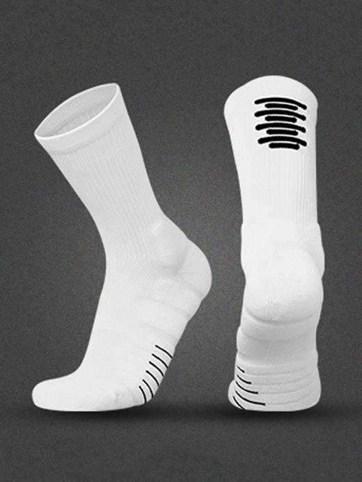 任选3双36.8元 春夏短筒袜跑步运动吸汗防滑减震毛圈篮球男女长袜 商品图3