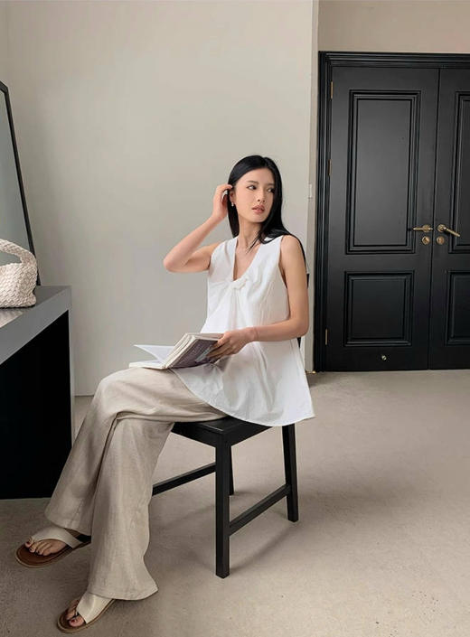 OURWE松弛轻奢亚麻长裤 商品图9