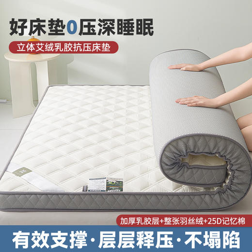 自然醒艾棉乳胶记忆棉立体床垫单双人加厚床褥家用学生宿舍软垫棉垫子LN 商品图5